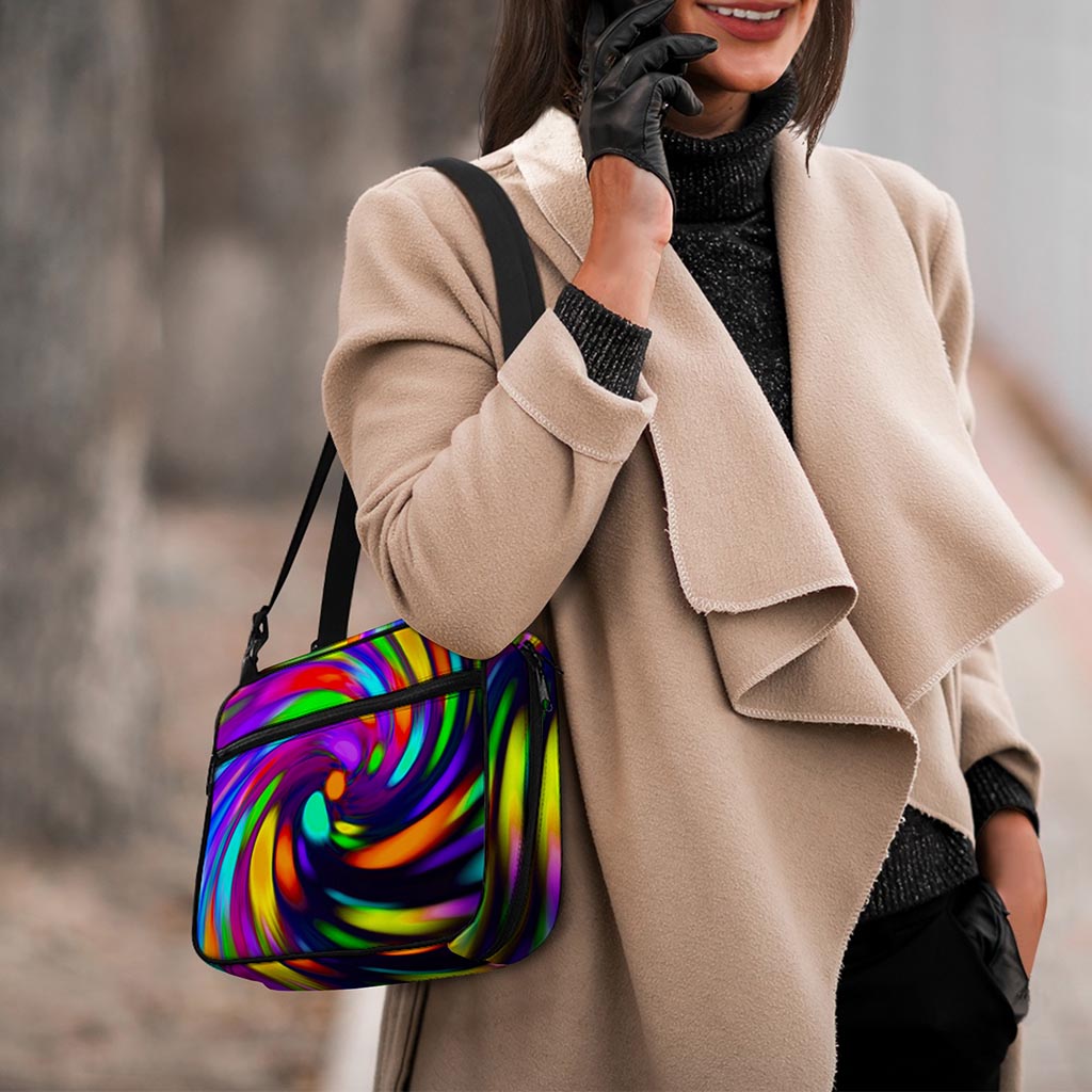 Colorful Spiral Trippy Print Double Strap Bible Bag