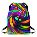Colorful Spiral Trippy Print Drawstring Backpack