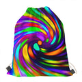 Colorful Spiral Trippy Print Drawstring Bag