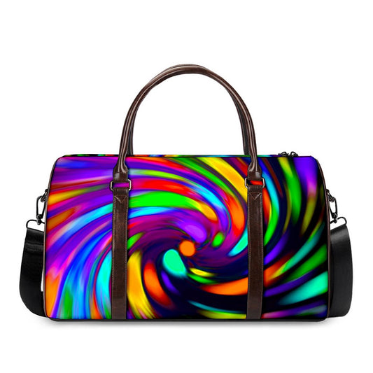 Colorful Spiral Trippy Print Duffle Bag