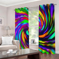 Colorful Spiral Trippy Print Extra Wide Grommet Curtains