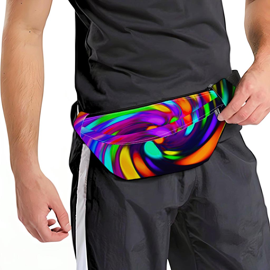 Colorful Spiral Trippy Print Fanny Pack