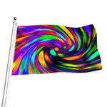 Colorful Spiral Trippy Print Flag