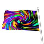 Colorful Spiral Trippy Print Flag