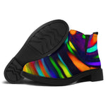 Colorful Spiral Trippy Print Flat Ankle Boots