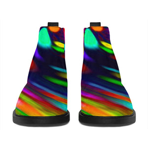 Colorful Spiral Trippy Print Flat Ankle Boots