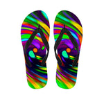 Colorful Spiral Trippy Print Flip Flops