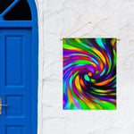 Colorful Spiral Trippy Print Garden Flag