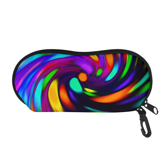 Colorful Spiral Trippy Print Glasses Case