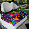 Colorful Spiral Trippy Print Golf Cart Seat Cover