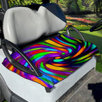 Colorful Spiral Trippy Print Golf Cart Seat Cover