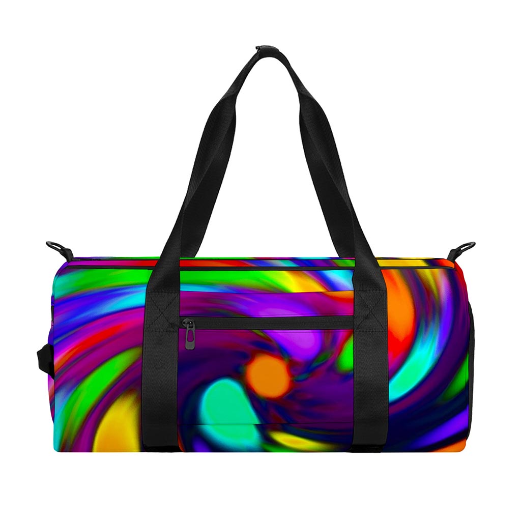 Colorful Spiral Trippy Print Gym Bag