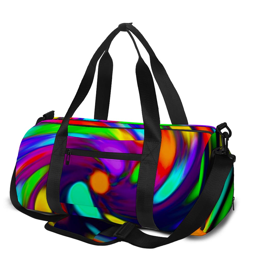 Colorful Spiral Trippy Print Gym Bag