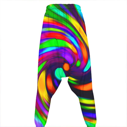 Colorful Spiral Trippy Print Hammer Pants