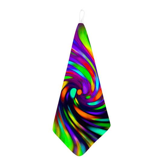 Colorful Spiral Trippy Print Hand Towel
