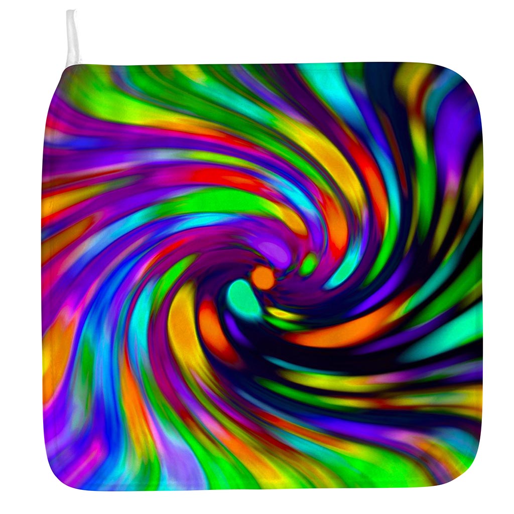 Colorful Spiral Trippy Print Hand Towel