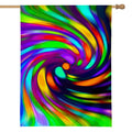 Colorful Spiral Trippy Print House Flag