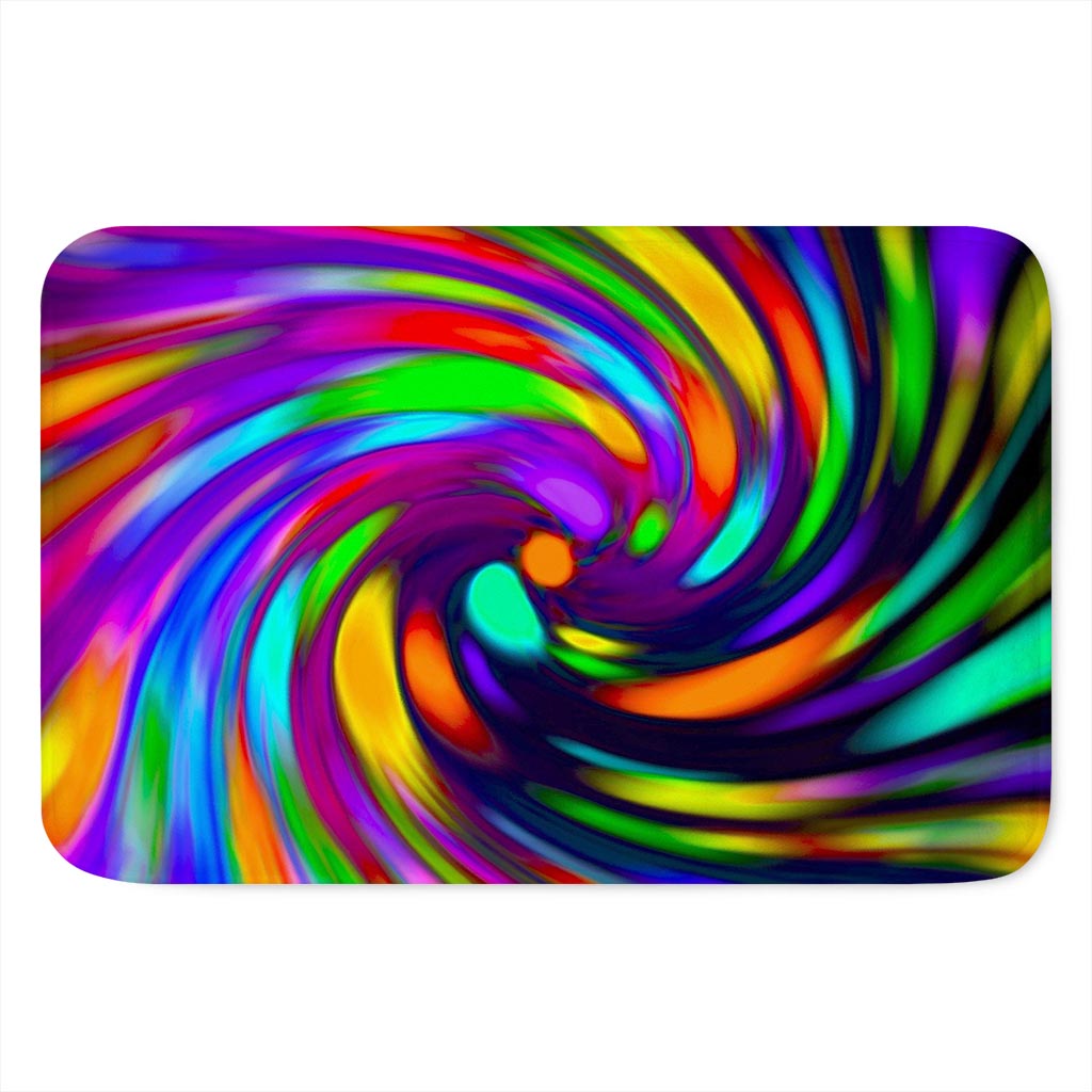 Colorful Spiral Trippy Print Indoor Door Mat