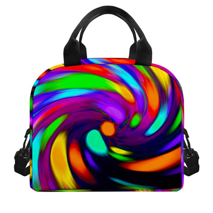 Colorful Spiral Trippy Print Insulated Lunch Bag