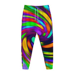 Colorful Spiral Trippy Print Jogger Pants