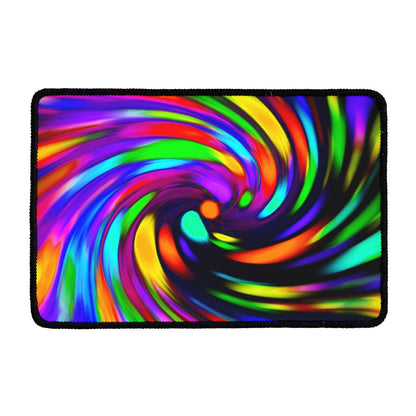 Colorful Spiral Trippy Print Kitchen Mat