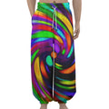 Colorful Spiral Trippy Print Lantern Pants