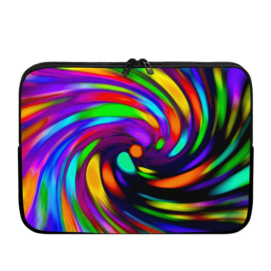 Colorful Spiral Trippy Print Laptop Sleeve