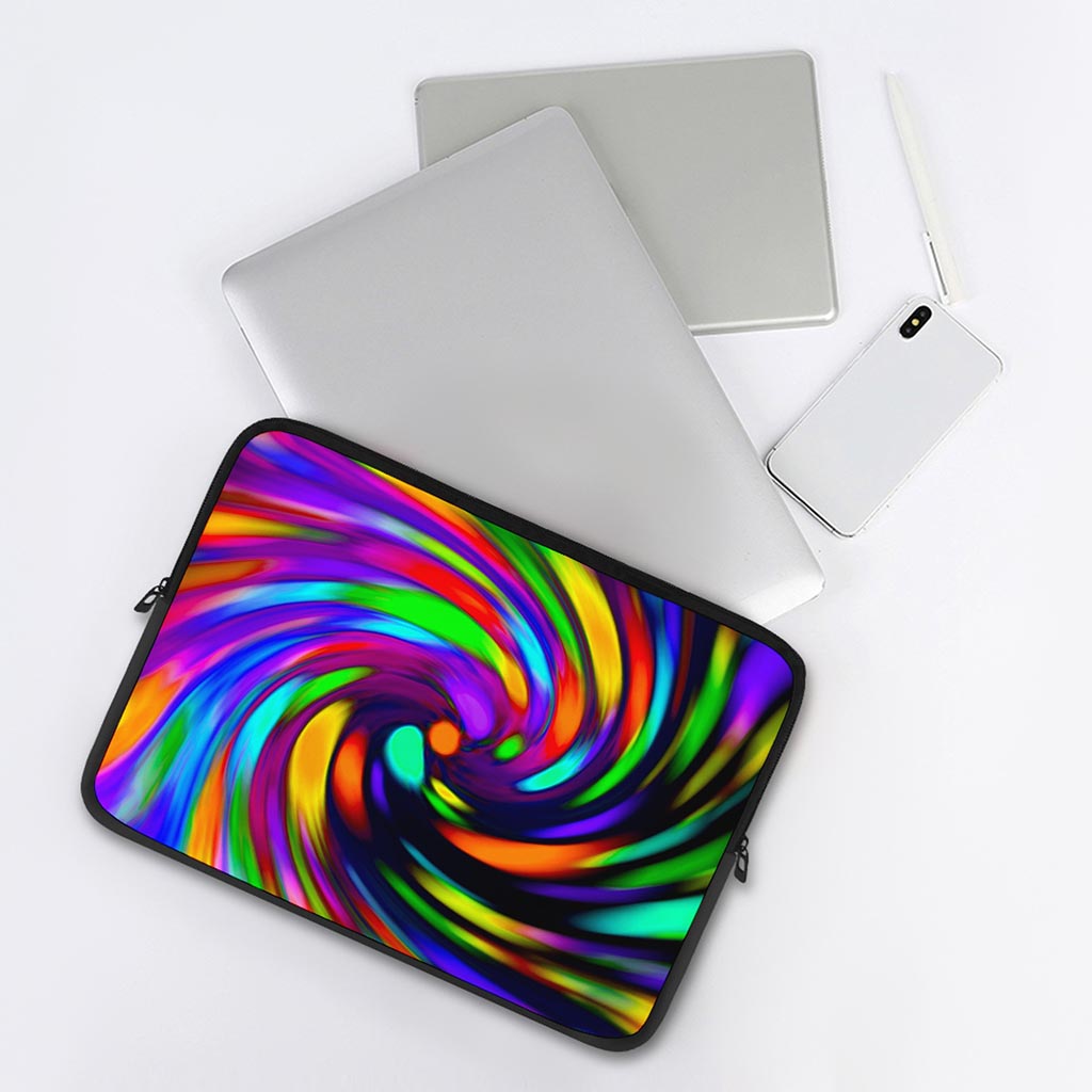 Colorful Spiral Trippy Print Laptop Sleeve