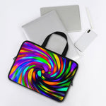 Colorful Spiral Trippy Print Laptop Sleeve With Handle