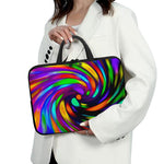 Colorful Spiral Trippy Print Laptop Sleeve With Handle