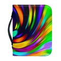 Colorful Spiral Trippy Print Leather Bible Cover