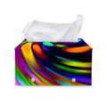 Colorful Spiral Trippy Print Leather Tissue Box Cover