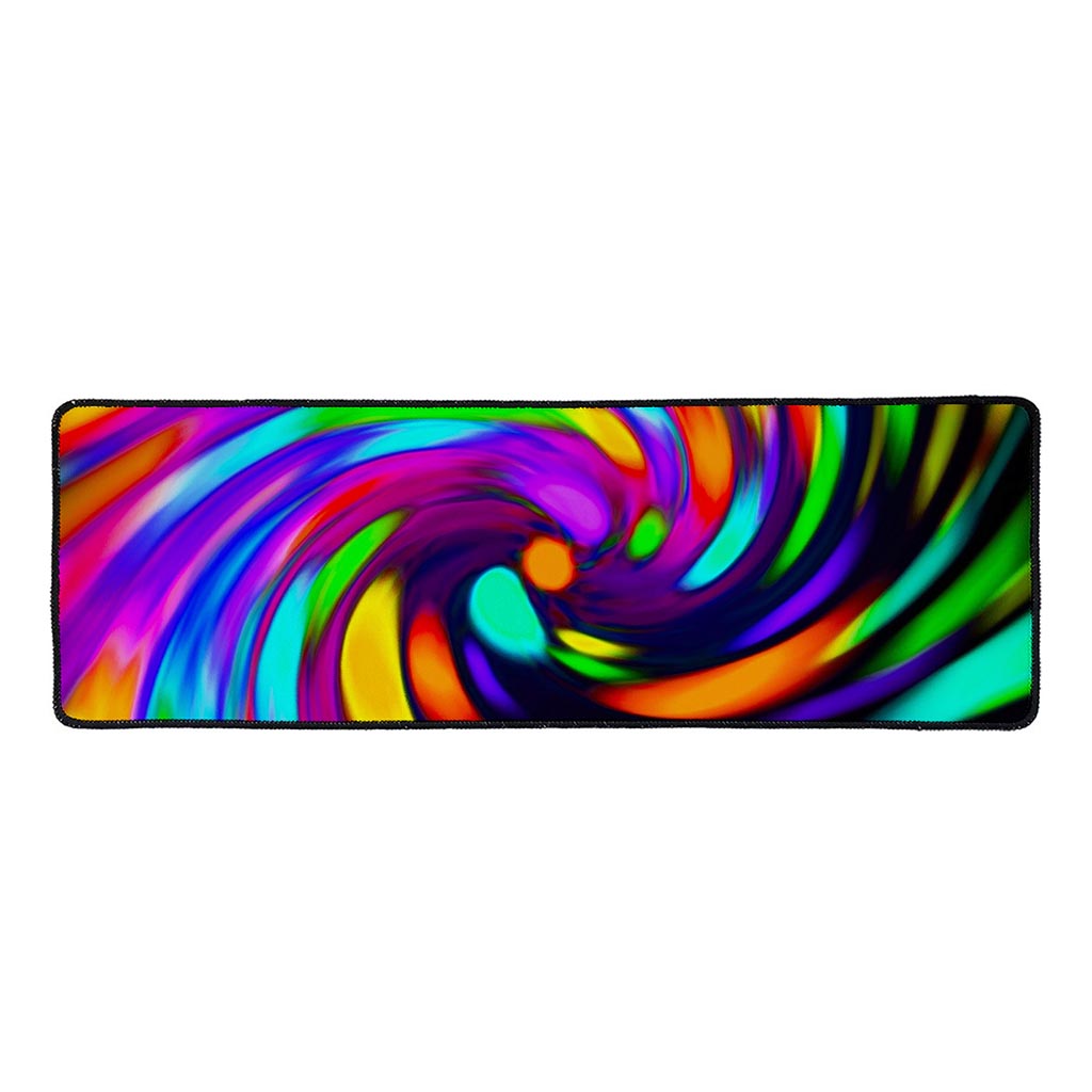 Colorful Spiral Trippy Print Long Kitchen Mat
