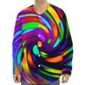 Colorful Spiral Trippy Print Long Sleeve Baseball Jersey