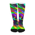 Colorful Spiral Trippy Print Long Socks