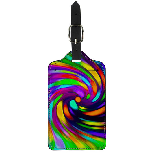 Colorful Spiral Trippy Print Luggage Tag