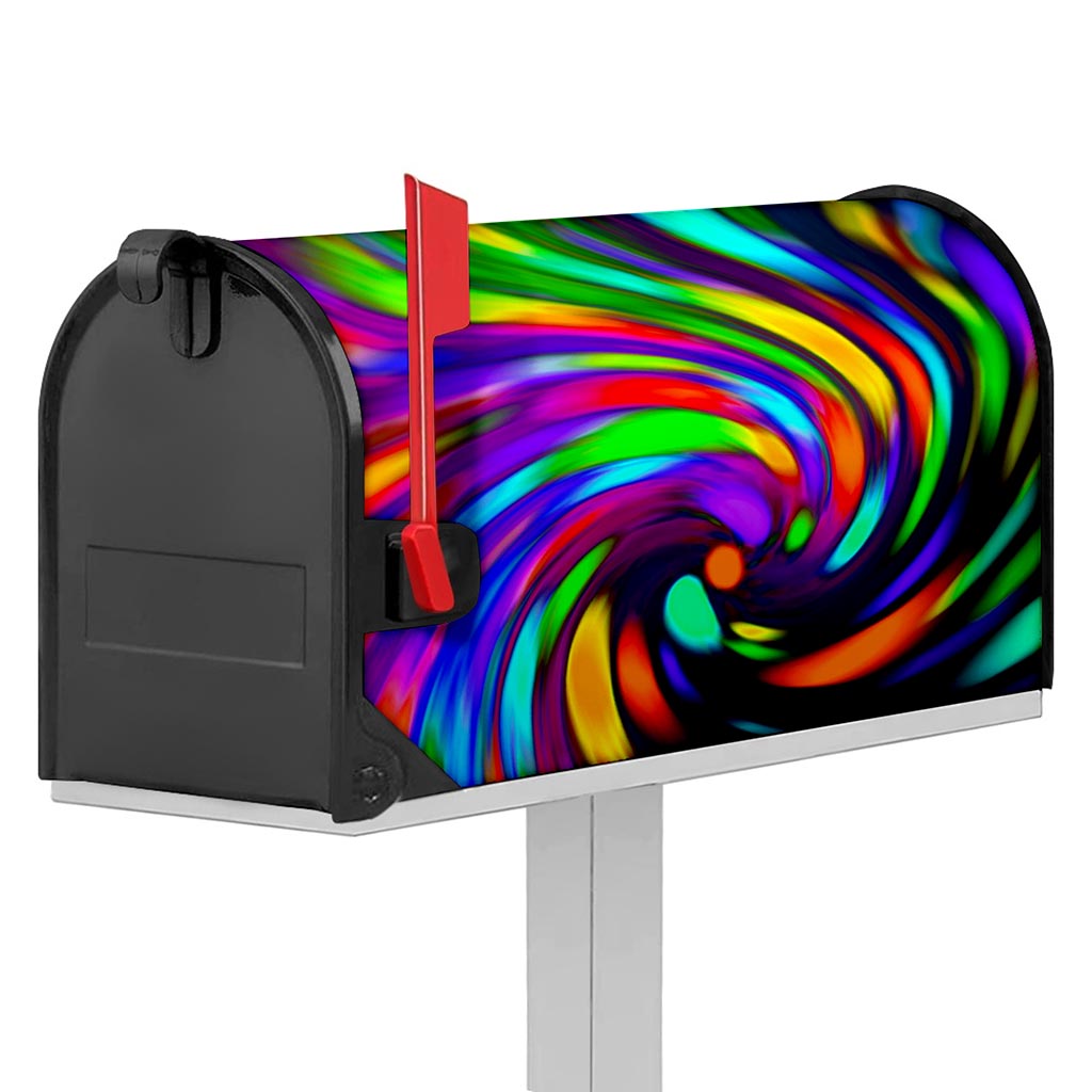 Colorful Spiral Trippy Print Mailbox Cover