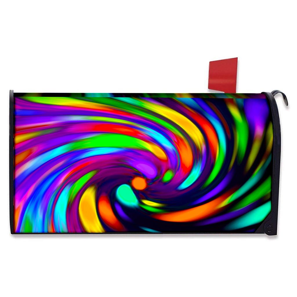 Colorful Spiral Trippy Print Mailbox Cover