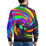 Colorful Spiral Trippy Print Men's Bomber Jacket