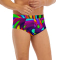 Colorful Spiral Trippy Print Men's Briefs