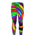 Colorful Spiral Trippy Print Men's Leggings