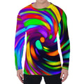 Colorful Spiral Trippy Print Men's Long Sleeve T-Shirt