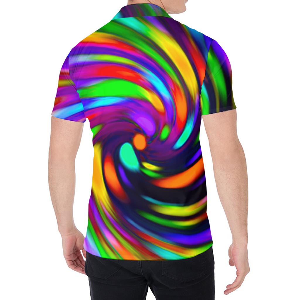 Colorful Spiral Trippy Print Men's Shirt