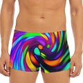 Colorful Spiral Trippy Print Men's Short Boxer Briefs