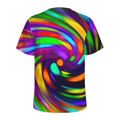 Colorful Spiral Trippy Print Men's Sports T-Shirt