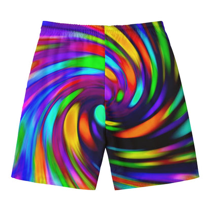 Colorful Spiral Trippy Print Men's Swim Trunks