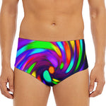 Colorful Spiral Trippy Print Men's Triangle Swim Briefs