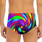 Colorful Spiral Trippy Print Men's Triangle Swim Briefs