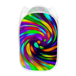 Colorful Spiral Trippy Print Mesh Laundry Hamper