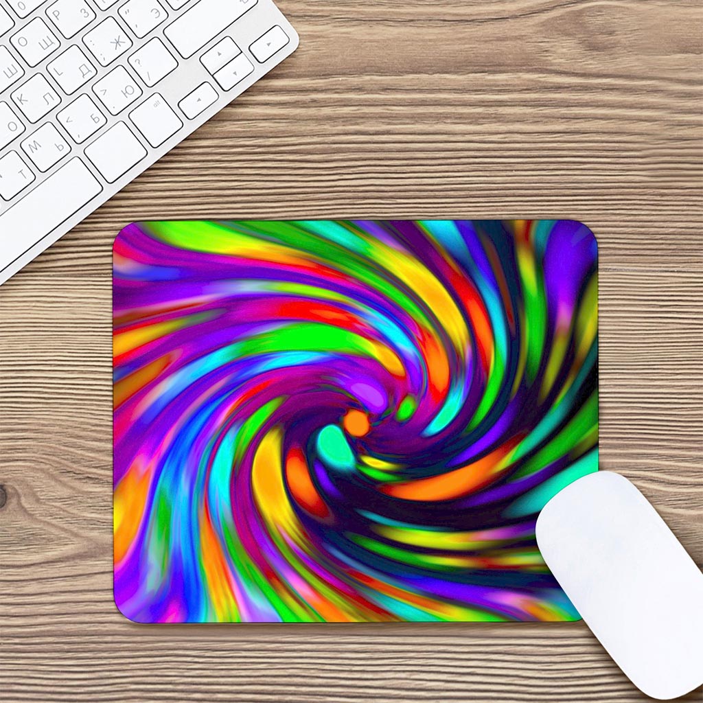Colorful Spiral Trippy Print Mouse Pad